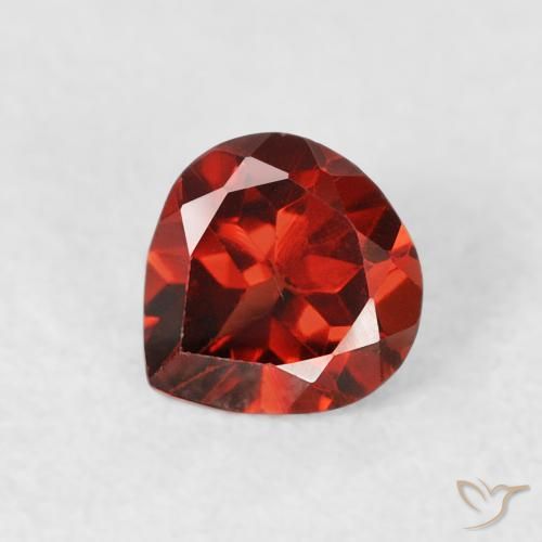 0.61ct Natural Vermelho brilhante Granada Piropo, Formato de pêra, VS