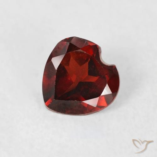 0.47ct Natural vermelho médio Granada Piropo, Coração, VS