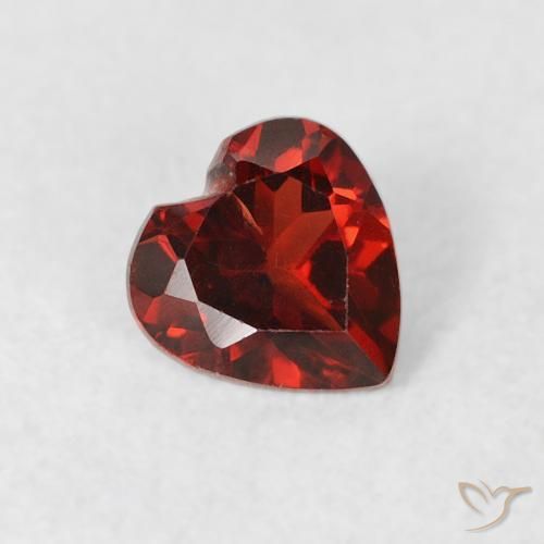 Granada Piropo Vermelho brilhante Natural 0.53ct, Coração, VS