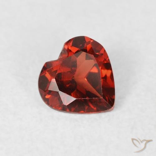 Granada Piropo Vermelho brilhante Natural 0.54ct, Coração, VS