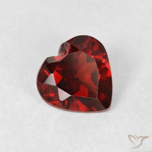 Granada Piropo groselha vermelha Natural 0.57ct, Coração, VS