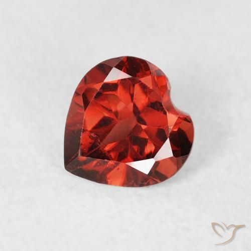 0.54ct Natural vermelho médio Granada Piropo, Coração, VS