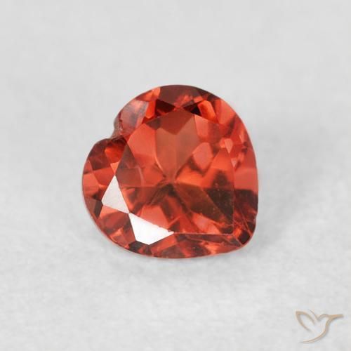 Granada Piropo groselha vermelha Natural 0.61ct, Coração, VS