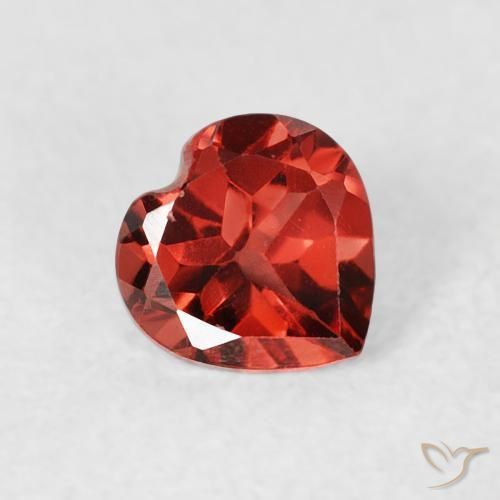 Granada Piropo groselha vermelha Natural 0.67ct, Coração, VS