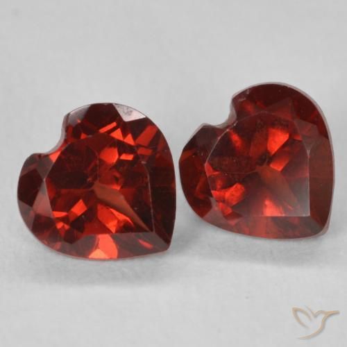 Pedras preciosas de Granada Piropo vermelho intenso natural de 1.26 ct, Coração, VVS-VS