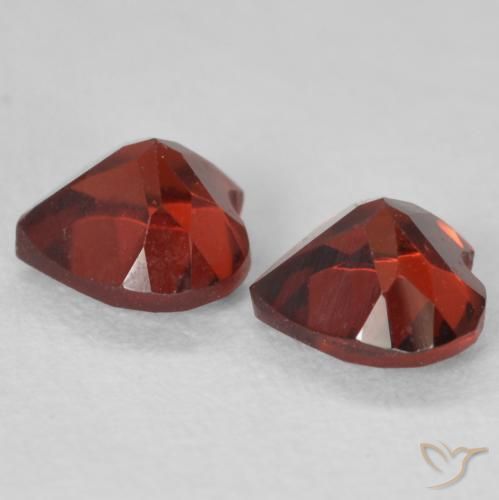 Pedras preciosas de Granada Piropo vermelho intenso natural de 1.26 ct, Coração, VVS-VS