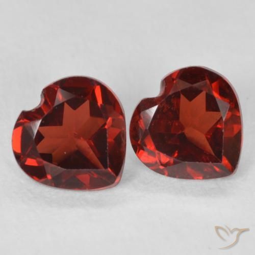 Pedras preciosas de Granada Piropo vermelho intenso natural de 1.09 ct, Coração, VVS-VS