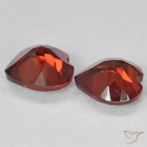 Pedras preciosas de Granada Piropo vermelho intenso natural de 1.09 ct, Coração, VVS-VS