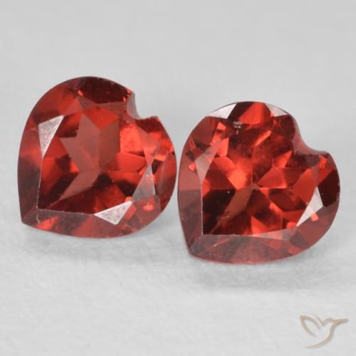 Pedras preciosas de Granada Piropo groselha vermelha natural de 1.21 ct, Coração, VVS-VS