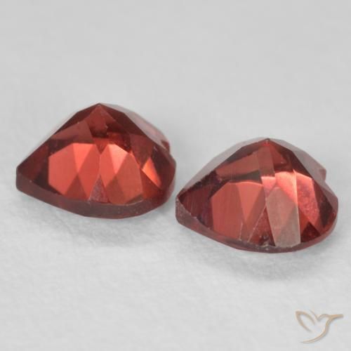 Pedras preciosas de Granada Piropo groselha vermelha natural de 1.21 ct, Coração, VVS-VS