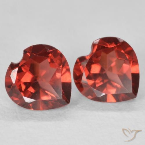 Pedras preciosas de Granada Piropo vermelho intenso natural de 1.24 ct, Coração, VS