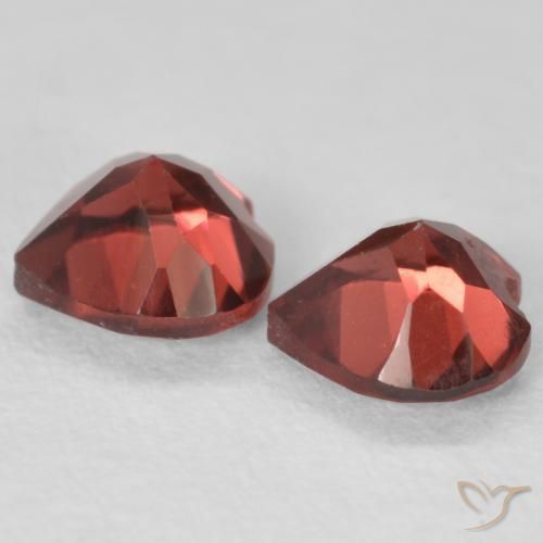 Pedras preciosas de Granada Piropo vermelho intenso natural de 1.24 ct, Coração, VS