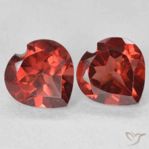 Pedras preciosas de Granada Piropo Vermelho escuro natural de 1.26 ct, Coração, VS