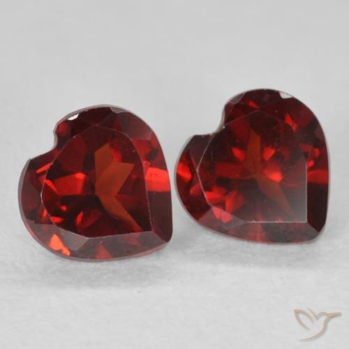 Pedras preciosas de Granada Piropo Vermelho escuro natural de 1.14 ct, Coração, VS