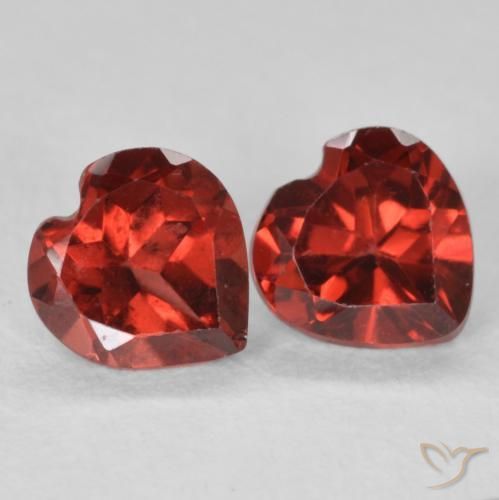 Pedras preciosas de Granada Piropo groselha vermelha natural de 1.11 ct, Coração, VS