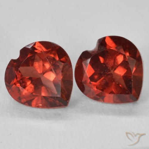 Pedras preciosas de Granada Piropo Medium Dark-Red natural de 1.29 ct, Coração, VS