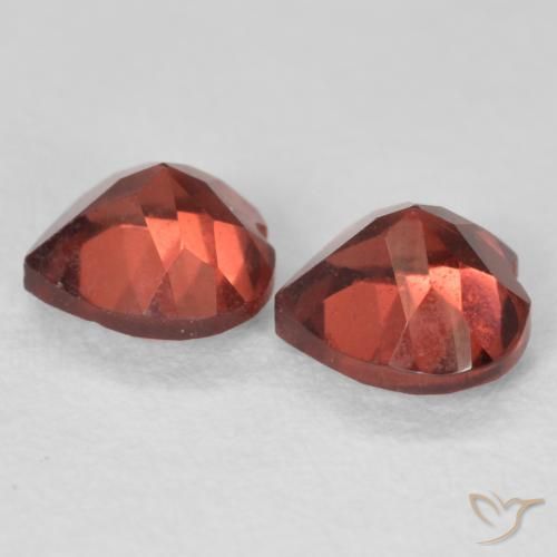 Pedras preciosas de Granada Piropo Medium Dark-Red natural de 1.29 ct, Coração, VS