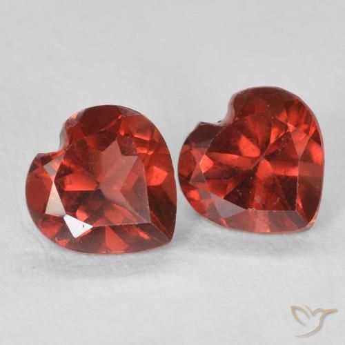 Pedras preciosas de Granada Piropo groselha vermelha natural de 1.17 ct, Coração, VVS-VS