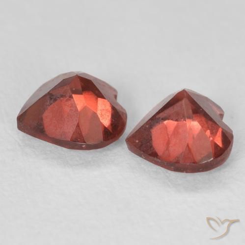 Pedras preciosas de Granada Piropo groselha vermelha natural de 1.17 ct, Coração, VVS-VS