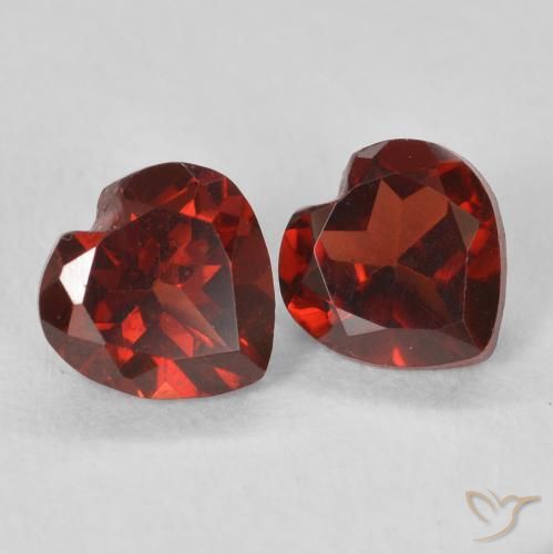 Pedras preciosas de Granada Piropo groselha vermelha natural de 1.26 ct, Coração, VVS-VS