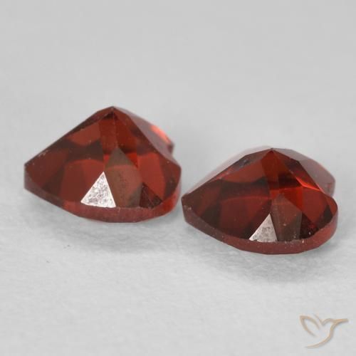 Pedras preciosas de Granada Piropo groselha vermelha natural de 1.26 ct, Coração, VVS-VS