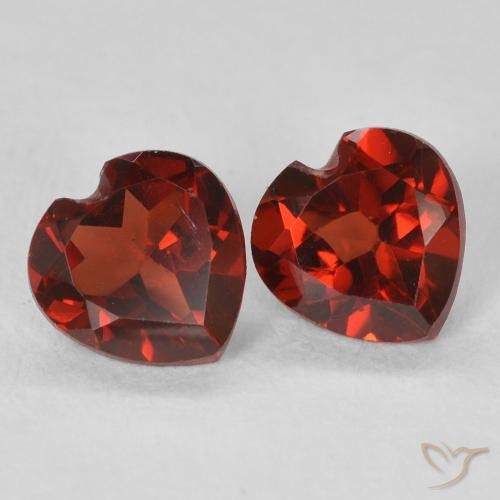 Pedras preciosas de Granada Piropo groselha vermelha natural de 1.07 ct, Coração, VVS-VS