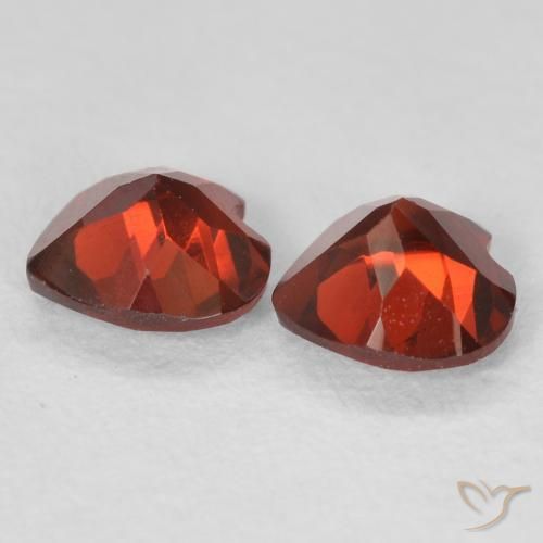 Pedras preciosas de Granada Piropo groselha vermelha natural de 1.07 ct, Coração, VVS-VS
