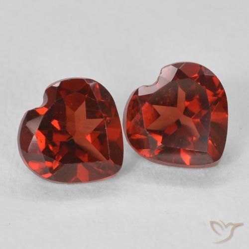 Pedras preciosas de Granada Piropo groselha vermelha natural de 1.11 ct, Coração, VVS-VS