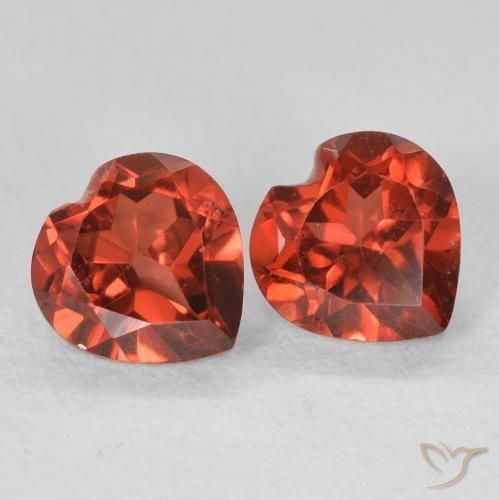 Pedras preciosas de Granada Piropo groselha vermelha natural de 1.22 ct, Coração, VS