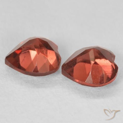 Pedras preciosas de Granada Piropo groselha vermelha natural de 1.22 ct, Coração, VS