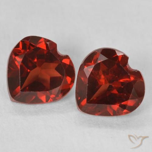1.09ctw Natural vermelho médio Granada Piropo, Coração, VVS-VS