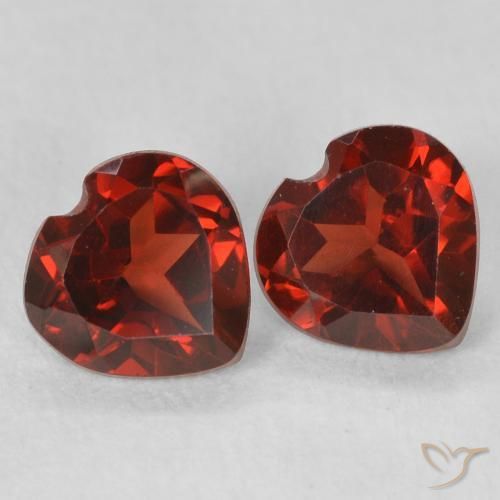 Pedras preciosas de Granada Piropo vermelho médio natural de 1.09 ct, Coração, VVS-VS