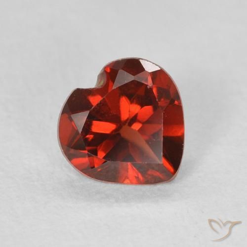 Granada Piropo groselha vermelha Natural 0.60ct, Coração, VS