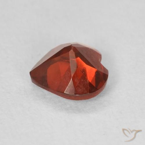 Granada Piropo groselha vermelha Natural 0.60ct, Coração, VS