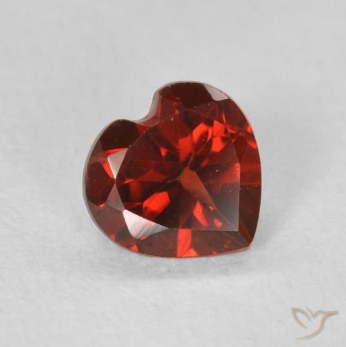 Granada Piropo Vermelho brilhante Natural 0.54ct, Coração, VS