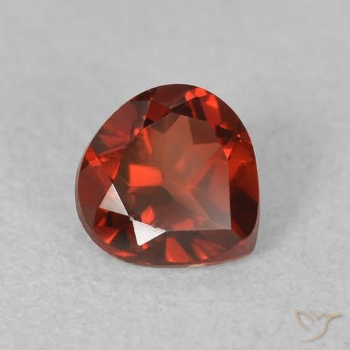 Granada Piropo groselha vermelha Natural 0.54ct, Formato de pêra, VVS-VS