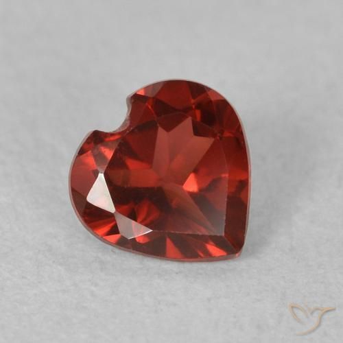 Granada Piropo groselha vermelha Natural 0.52ct, Coração, VVS-VS