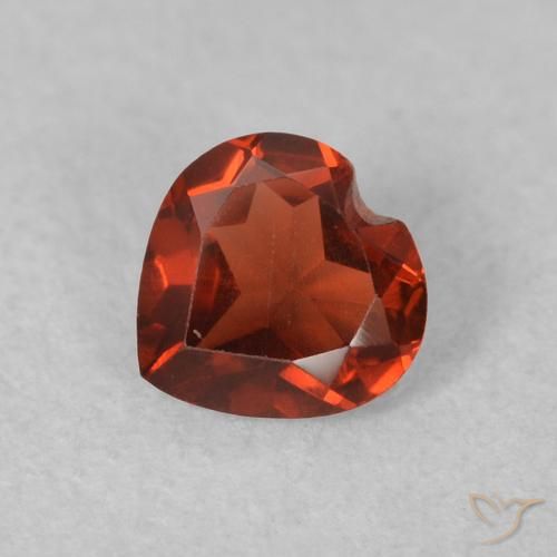 0.47ct Natural Vermelho brilhante Granada Piropo, Coração, VVS-VS