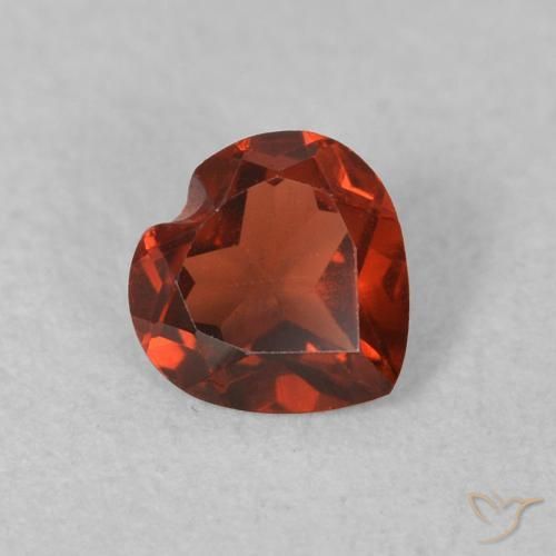 Granada Piropo Vermelho brilhante Natural 0.47ct, Coração, VVS-VS