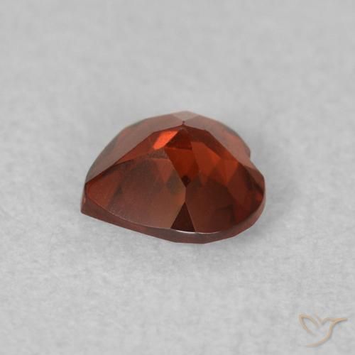 Granada Piropo Vermelho brilhante Natural 0.47ct, Coração, VVS-VS