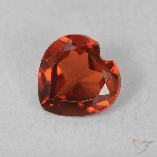 0.50ct Natural groselha vermelha Granada Piropo, Coração, VVS-VS