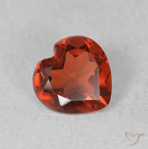 Granada Piropo groselha vermelha Natural 0.50ct, Coração, VVS-VS