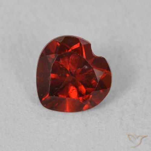 0.50ct Natural Sangria Tinto Granada Piropo, Coração, VVS-VS