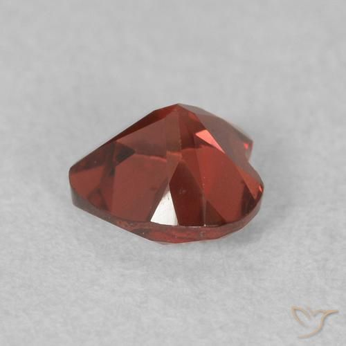 Granada Piropo groselha vermelha Natural 0.62ct, Coração, VVS-VS