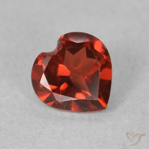 Granada Piropo Vermelho brilhante Natural 0.64ct, Coração, VVS-VS