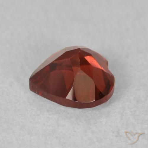 Granada Piropo Vermelho brilhante Natural 0.64ct, Coração, VVS-VS