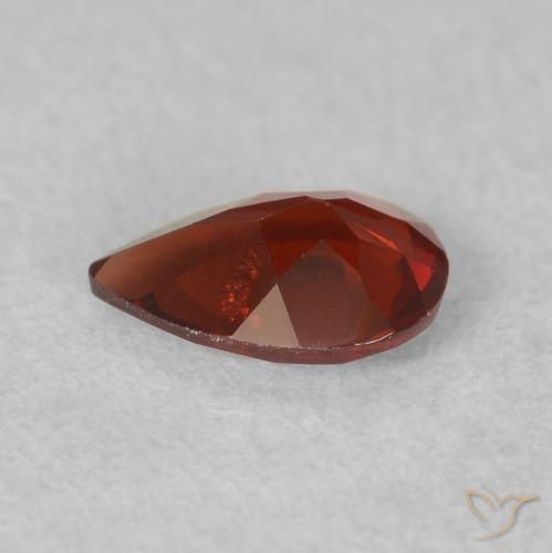 Granada Piropo vermelho médio Natural 0.44ct, Formato de pêra, VS