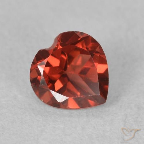 Granada Piropo groselha vermelha Natural 0.69ct, Coração, VS