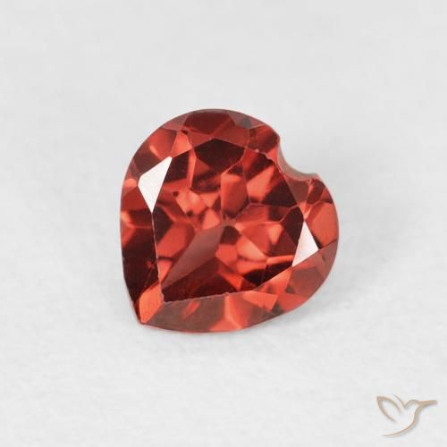 0.56ct Natural Vermelho brilhante Granada Piropo, Coração, VS