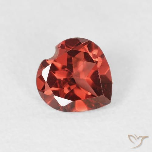 Granada Piropo Vermelho brilhante Natural 0.56ct, Coração, VS